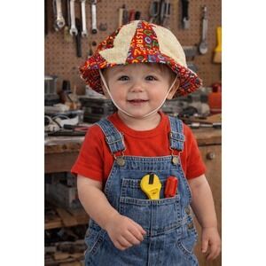 Vintage Nuts & Bolts Baby Hat